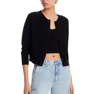 Aqua cashmere crewneck cardigan